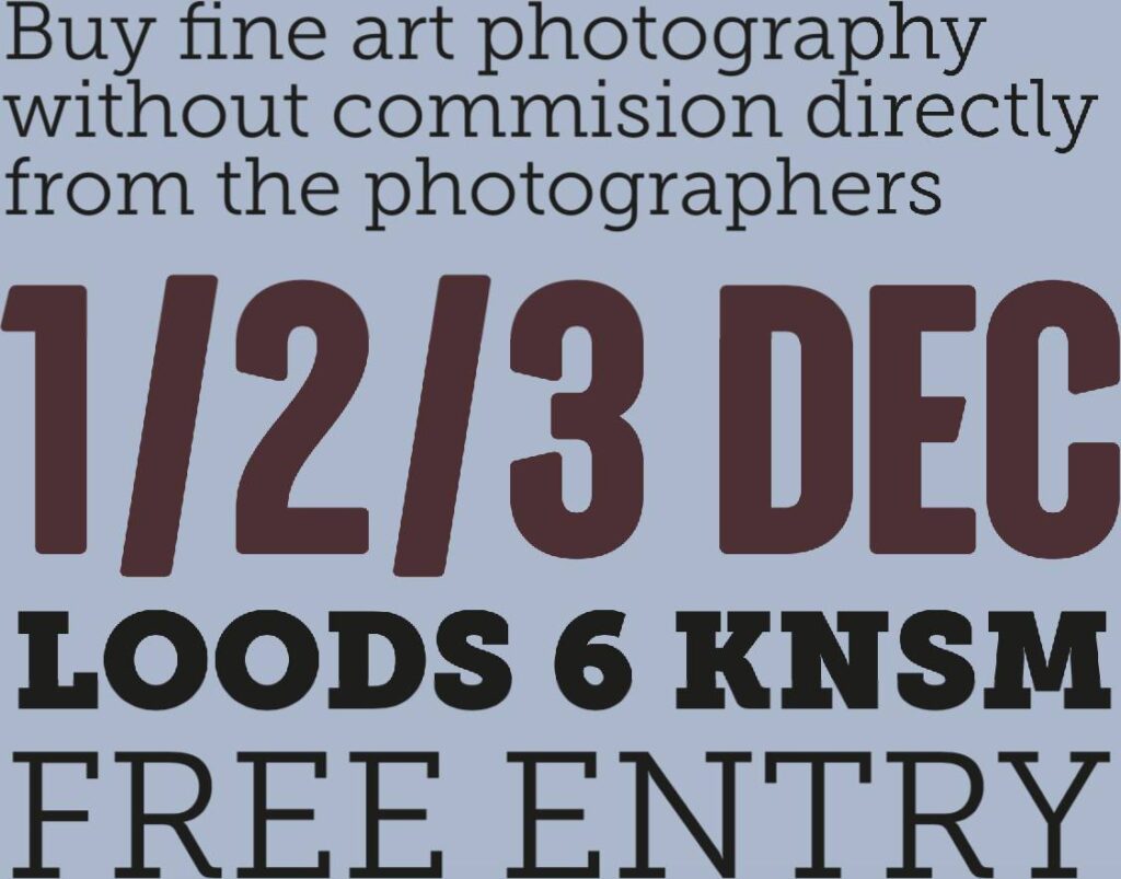Buy fine art photography without commision directly from the photographers. 1/2/3 december Loods 6 KNSM. Free entry.